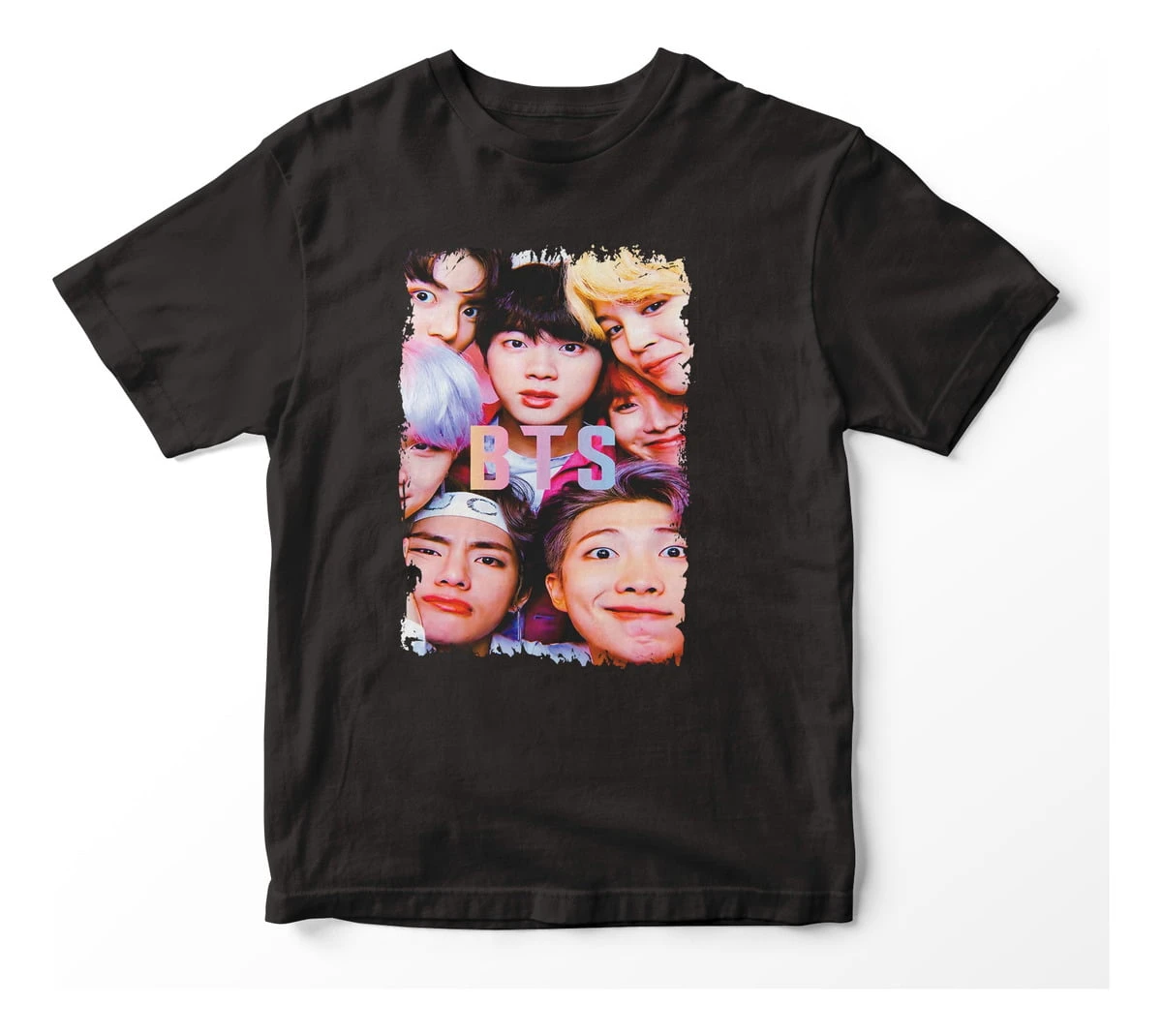 Remera De Bts Negra 100% Algodon - Imagen 2
