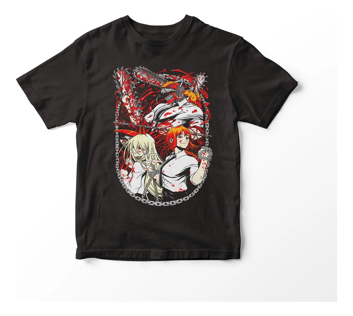 Remera De Anime Chainsaw Man Denji Convertido Makima Y Power