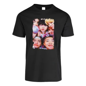 Remera De Bts Negra 100% Algodon