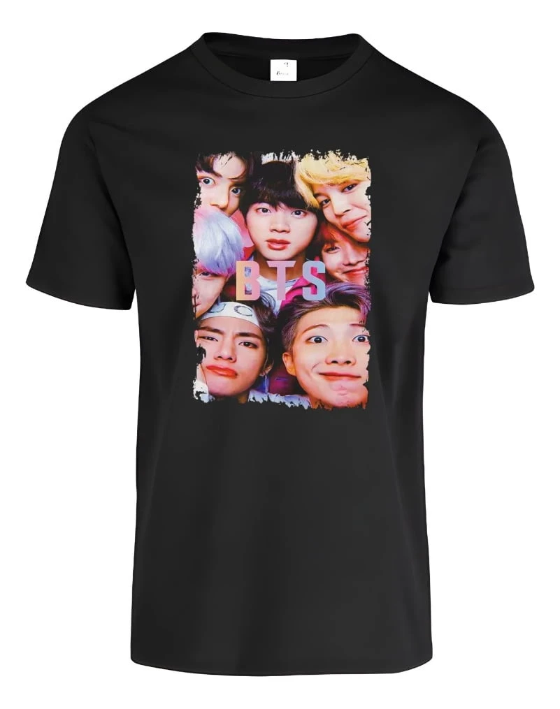 Remera De Bts Negra 100% Algodon