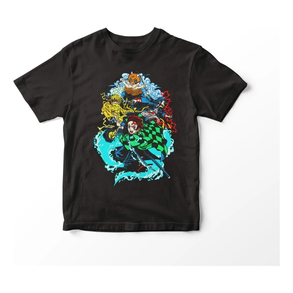 Remera Demon Slayer Personaje Tanjiro Zenitsu Nezuko Inosuke