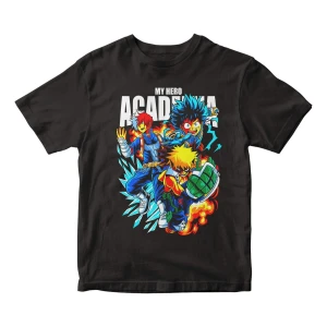 Remera Camiseta Manga Corta Negra Varios Diseños De Anime