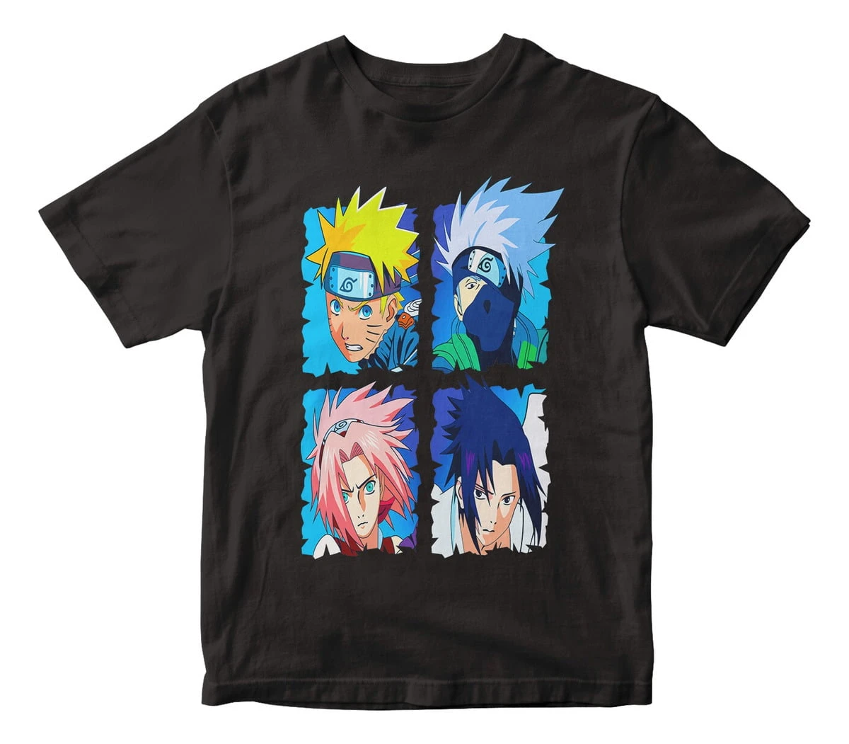 Remera Camiseta Naruto Equipo 7 Saske Sakura Kakashi Naruto