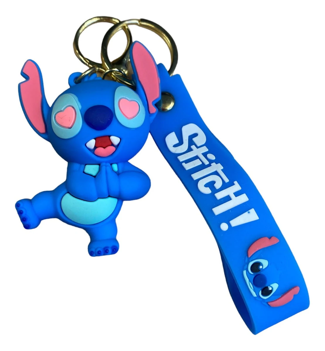 Llavero De Goma 3d Stitch Corazones Mundogeek