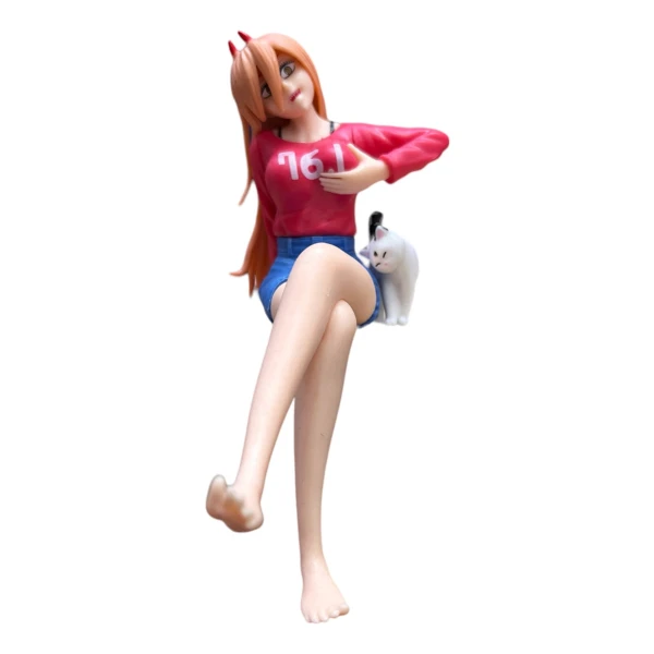 Figura De Power Sentada Con Nianco Anime Chainsaw Man 16cm