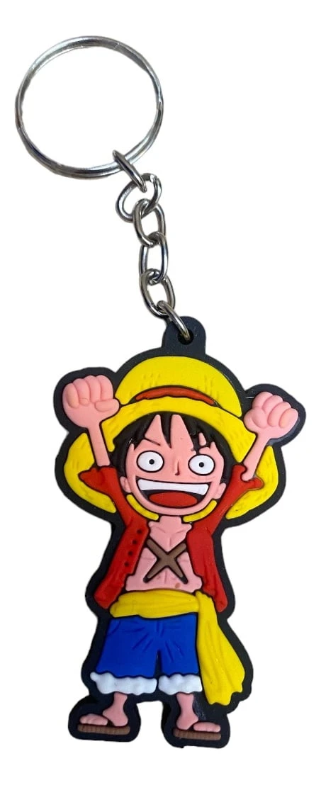 Luffy Con Los Puños Arriba Llavero De Goma Mundogeek