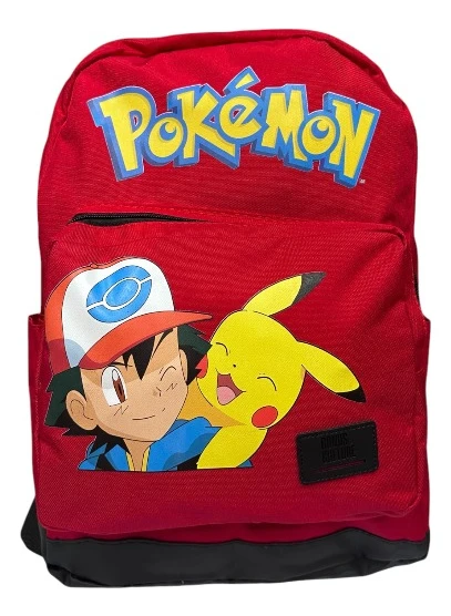 Mochila Pokémon Ash Y Pikachu Anime - Grande, Resistente