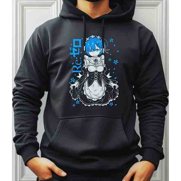 Buzo Canguro Con Capucha Anime Rem Re Zero Mundogeek