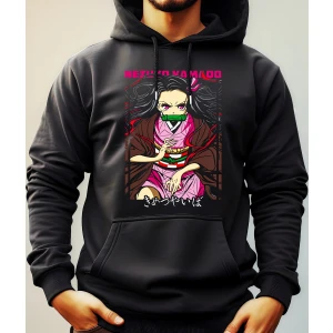 Buzo Canguro Con Capucha Anime Nezuko Explosión De Sangre