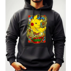 Buzo Canguro Con Capucha Anime Pikachu Ramen Mundogeek