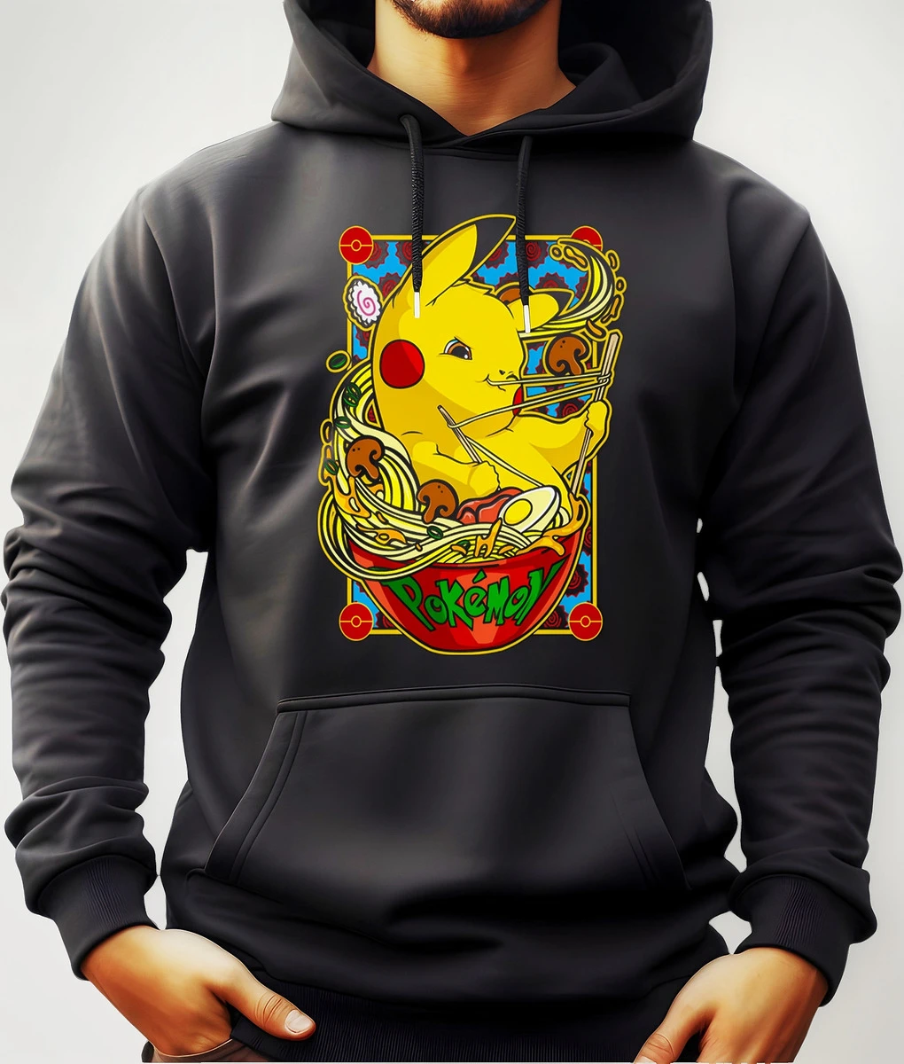 Buzo Canguro Con Capucha Anime Pikachu Ramen Mundogeek