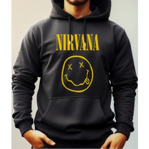 Buzo Canguro Con Capucha Rock Nirvana Mundogeek