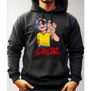Buzo Canguro Con Capucha Rock Gorillaz Mundogeek