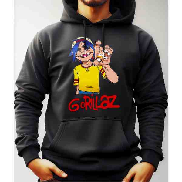 Buzo Canguro Con Capucha Rock Gorillaz Mundogeek