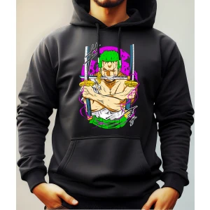 Buzo Canguro Con Capucha Anime Zoro Color One Piece