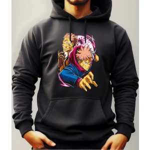 Buzo Canguro Con Capucha Itadori Y Sukuna Jujutsu Kaisen
