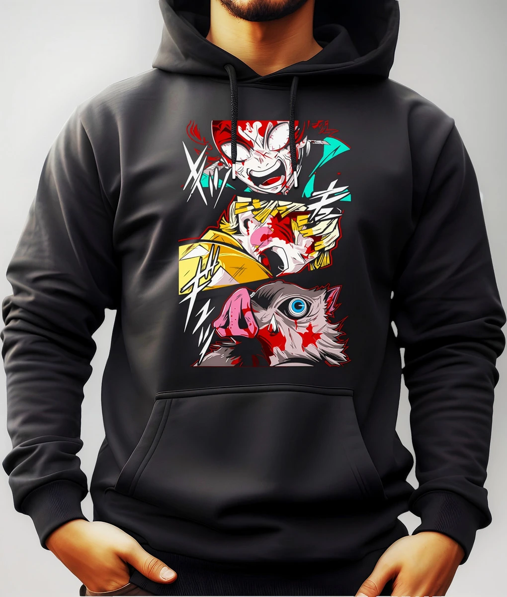 Buzo Canguro Con Capucha Anime Personajes Demon Slayer