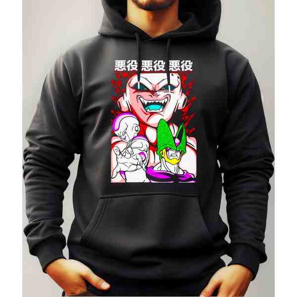 Buzo Canguro Con Capucha Anime Villanos Dragón Ball