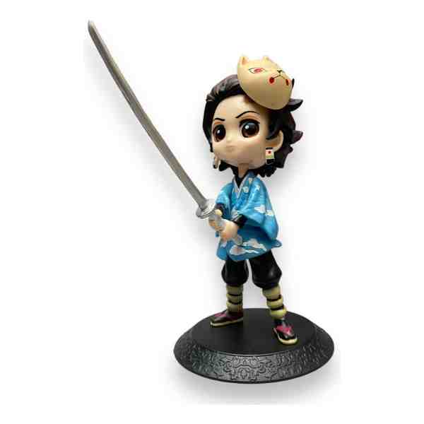 Figura Tanjiro Capa Azul Mediana 15cm Demon Slayer Mundogeek