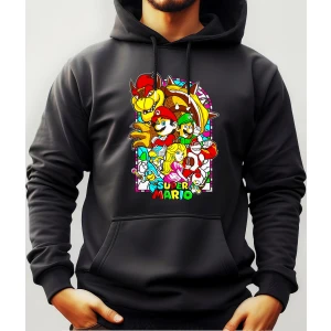 Buzo Canguro Con Capucha Súper Mario Mundogeek