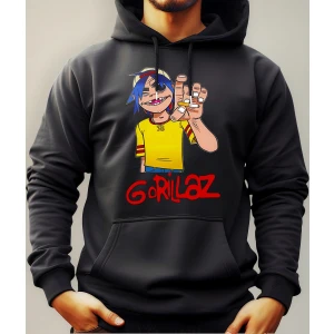 Buzo Canguro Con Capucha Rock Gorillaz Mundogeek