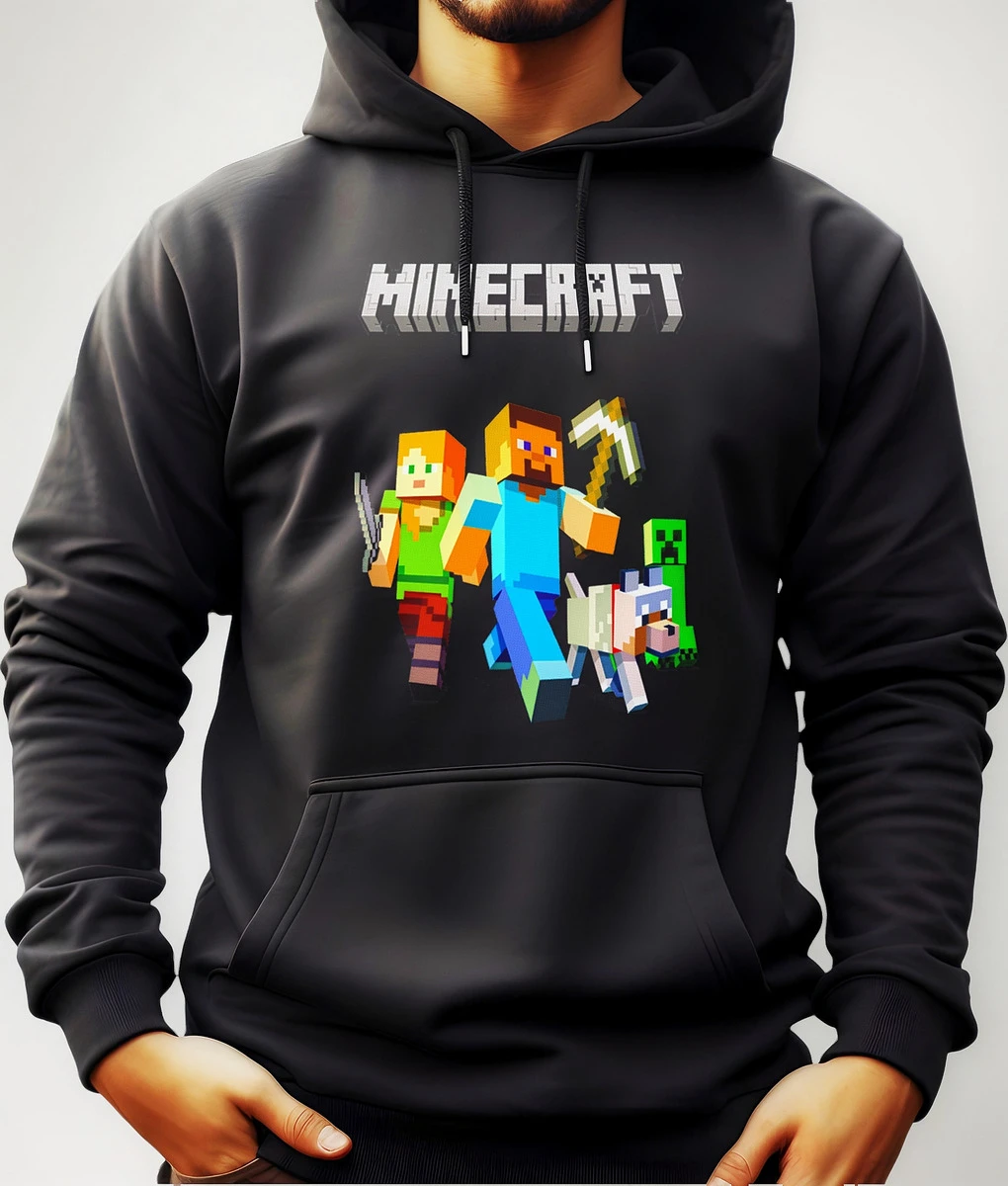 Buzo Canguro Con Capucha Juego Video Minecraft Mundogeek