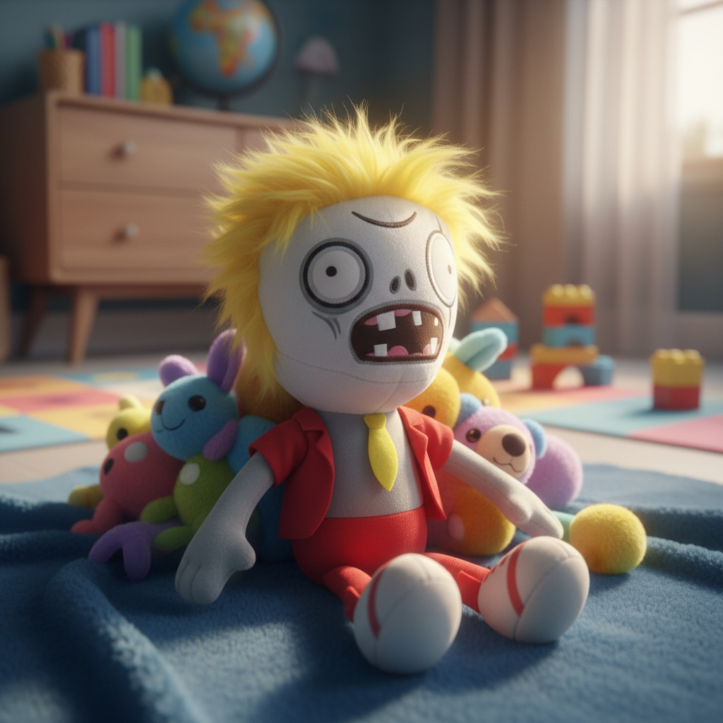 Peluche Figura Zombie Rockero Plantas Vs Zombies Juego 20cm - Imagen 2