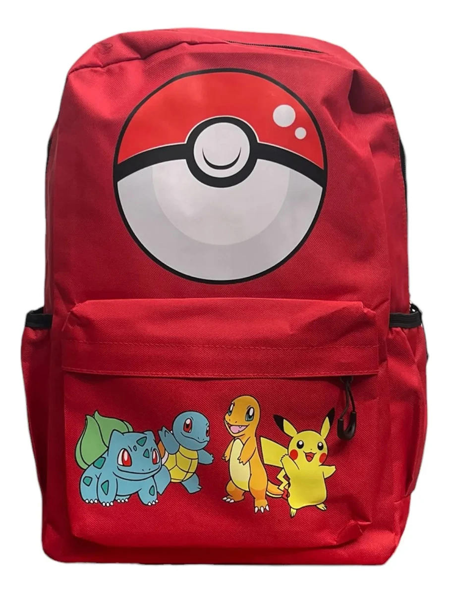 Mochila Escolar Grande Y Resistente Pokemon Pokebola