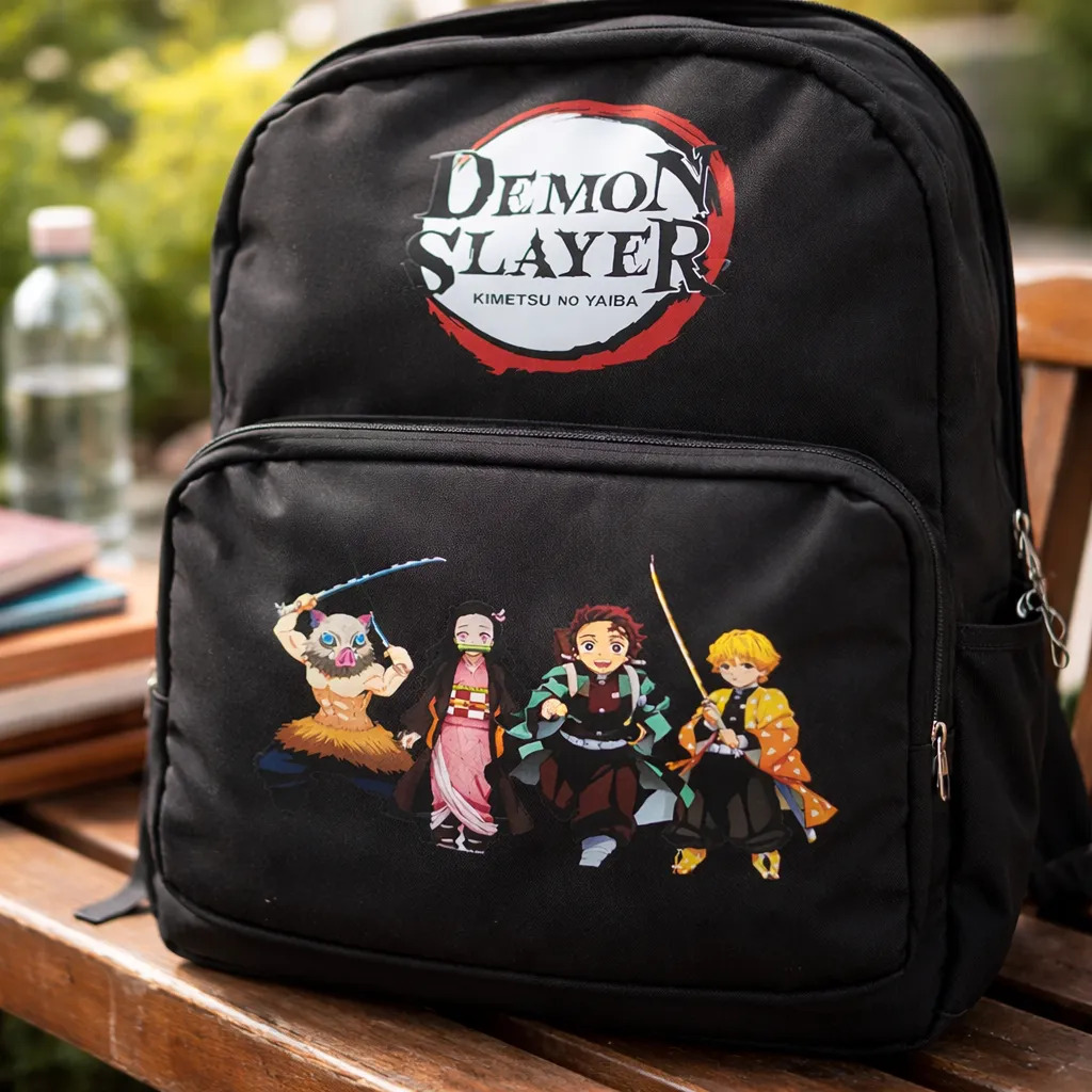 Mochila Escolar Grande Demon Slayer Kimetsu No Yaiba - Imagen 3