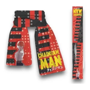 Bufanda Makima Chainsawman Mundogeek Rojo Con Negro Chainsaw Man 160cm X 25cm