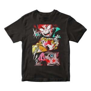 Remera Anime Demon Slayer Caras Tanjiro Zenitsu Inosuke