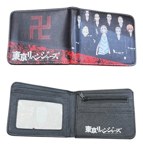 Billetera Tokyo Revengers (relieve Pvc Engomada) Mundogeek Negro Grupo - Imagen 2