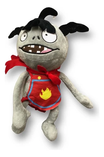 Peluche Zombie Bombero Plantas Vs Zombies ( Mediano ) Rojo Con Gris