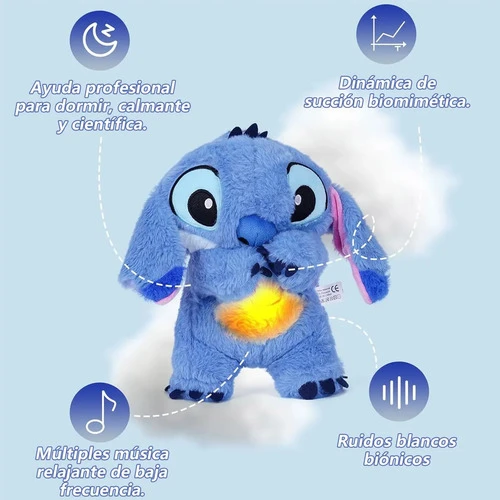 Peluches Stitch Que Respira Y Alivia La Ansiedad Con Sonido Azul - Imagen 8