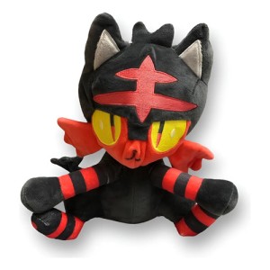 Peluche Pokemon Litten  Mundogeek Negro Con Rojo