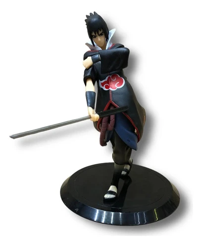 Figura Saske Capa Akatsuki Naruto 16cm Mundogeek