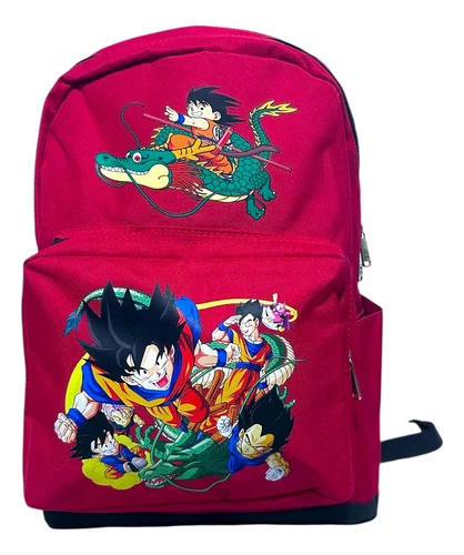 Mochila Escolar Estampada Mundo Geek Dragon Ball Z Rojo