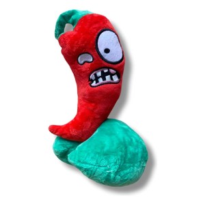 Peluche Mediano Chile ( Plantas Vs Zombies ) Mundogeek Verde Con Rojo