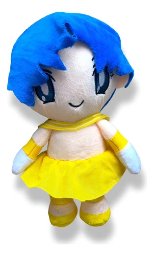 Peluche Mediano Saliro Moon Azul 23cm Mundogeek Azul Con Amarillo