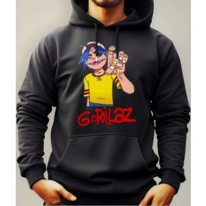 Buzo Canguro Con Capucha Rock Gorillaz Mundogeek