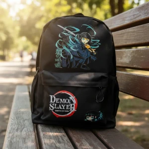 Mochila Escolar Tokito Demon Slayer Kimetsu No Yaiba Negro