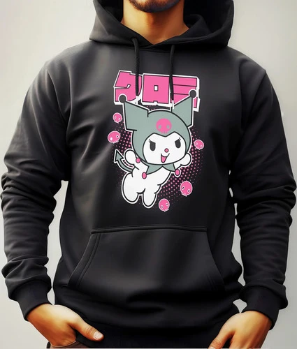 Buzo Canguro Con Capucha Anime Kuromi Mundogeek - Imagen 2