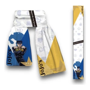 Bufanda Anime Jojos Mundogeek Blanco Con Amrillo Jojos 160cm X 25cm