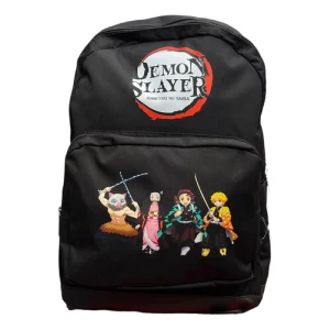 Mochila Escolar Grande Demon Slayer Kimetsu No Yaiba Negro