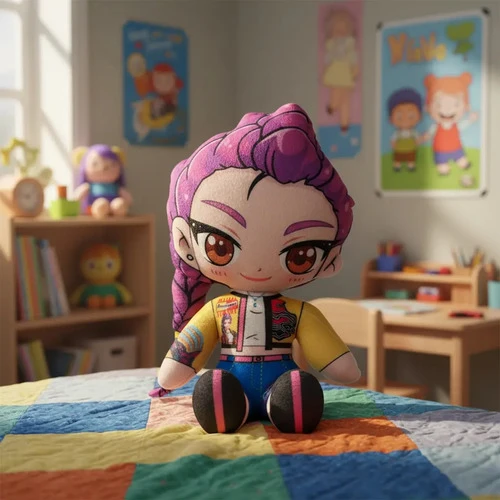 Peluche Huntrix Rumi Kpop Demon Hunter Las Guerreras Kpop Violeta - Imagen 2