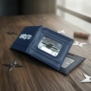 Billetera Portadocumento Con Relieve Naruto Mundogeek Negro Konoha
