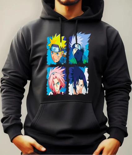 Buzo Canguro Con Capucha Anime Equipo 7 Naruto Mundogeek - Imagen 2
