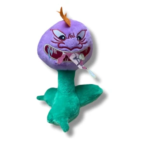 Peluche Planta Carnivora Chica Plantas Vs Zombies ( Mediana Verde Con Violeta