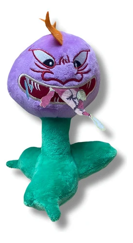 Peluche Planta Carnivora Chica Plantas Vs Zombies ( Mediana Verde Con Violeta