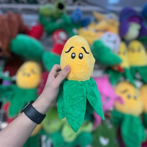 Peluche Planta Maiz Plantas Vs Zombies ( Mediano ) Mundogeek Amarillo Con Verde - Imagen 2